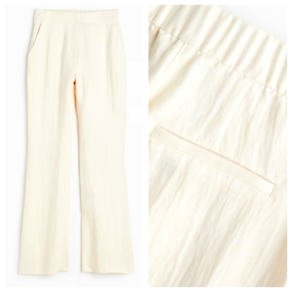 H&M Flared Linen-Blend Trouser Pants Size 4/ EUR 36 - Picture 1 of 13